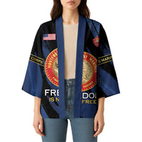 Personalized Proud to Honor Montford Point Marines Kimono Freedom Is Not Free - Blue - Wonder Print Shop