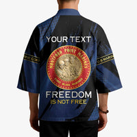 Personalized Proud to Honor Montford Point Marines Kimono Freedom Is Not Free - Blue - Wonder Print Shop