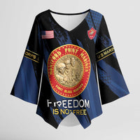 Personalized Proud to Honor Montford Point Marines Kimono Sleeve Blouse Freedom Is Not Free - Blue - Wonder Print Shop