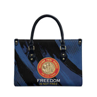 Proud to Honor Montford Point Marines Leather Bag Freedom Is Not Free - Blue - Wonder Print Shop