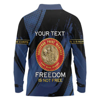 Personalized Proud to Honor Montford Point Marines Long Sleeve Polo Shirt Freedom Is Not Free - Blue - Wonder Print Shop