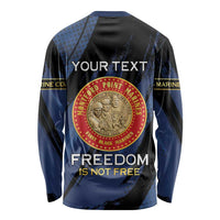 Personalized Proud to Honor Montford Point Marines Long Sleeve Shirt Freedom Is Not Free - Blue - Wonder Print Shop