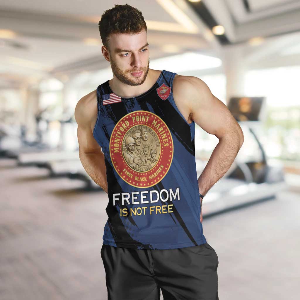 Personalized Proud to Honor Montford Point Marines Men Tank Top Freedom Is Not Free - Blue - Wonder Print Shop