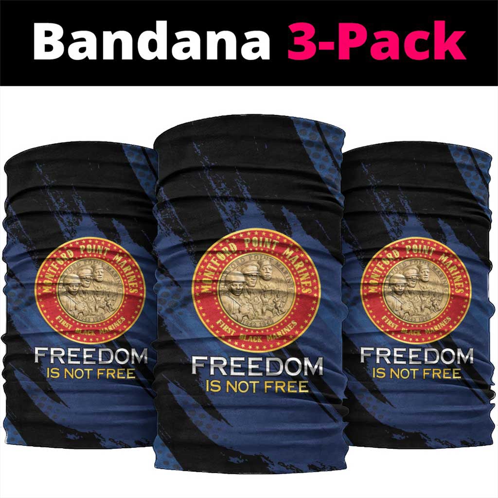 Proud to Honor Montford Point Marines Neck Gaiter Freedom Is Not Free - Blue - Wonder Print Shop