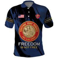 Personalized Proud to Honor Montford Point Marines Polo Shirt Freedom Is Not Free - Blue - Wonder Print Shop