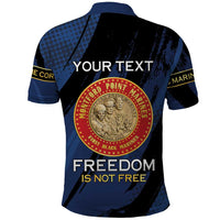 Personalized Proud to Honor Montford Point Marines Polo Shirt Freedom Is Not Free - Blue - Wonder Print Shop