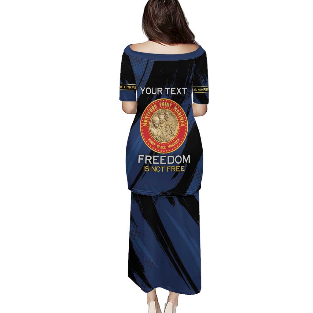 Personalized Proud to Honor Montford Point Marines Puletasi Freedom Is Not Free - Blue - Wonder Print Shop