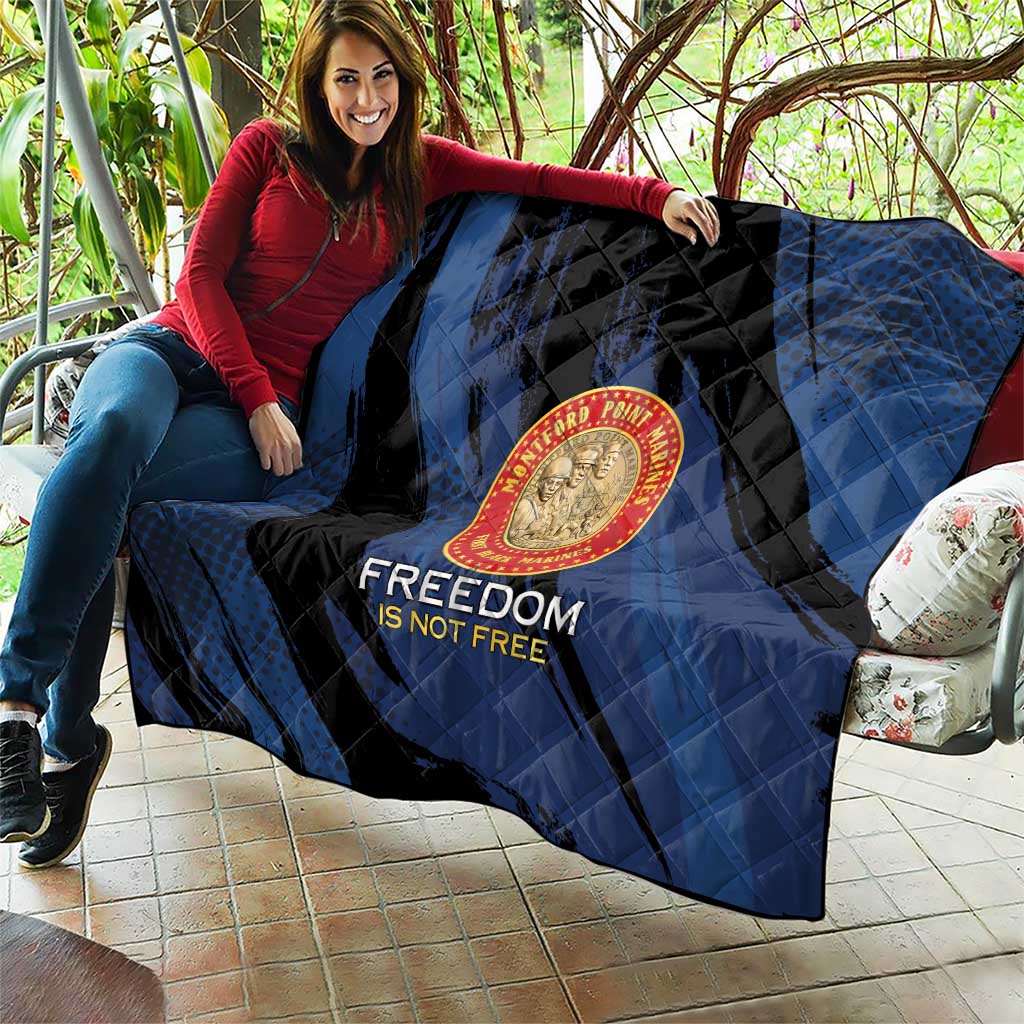 Proud to Honor Montford Point Marines Quilt Freedom Is Not Free - Blue - Wonder Print Shop
