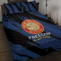 Proud to Honor Montford Point Marines Quilt Bed Set Freedom Is Not Free - Blue - Wonder Print Shop
