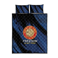 Proud to Honor Montford Point Marines Quilt Bed Set Freedom Is Not Free - Blue - Wonder Print Shop
