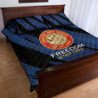 Proud to Honor Montford Point Marines Quilt Bed Set Freedom Is Not Free - Blue - Wonder Print Shop