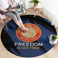 Proud to Honor Montford Point Marines Round Carpet Freedom Is Not Free - Blue - Wonder Print Shop