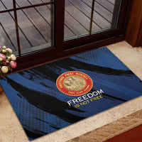 Proud to Honor Montford Point Marines Rubber Doormat Freedom Is Not Free - Blue - Wonder Print Shop