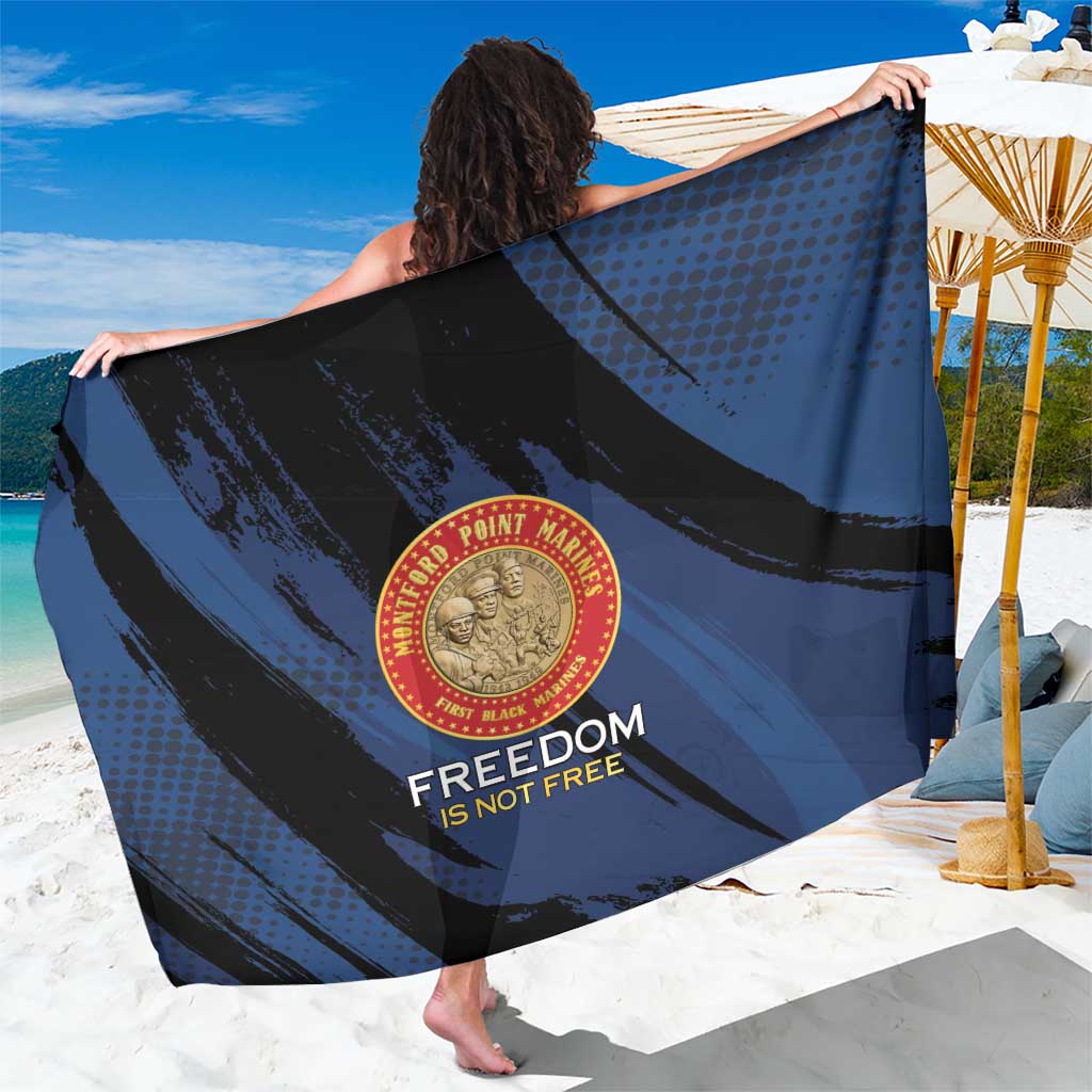 Proud to Honor Montford Point Marines Sarong Freedom Is Not Free - Blue - Wonder Print Shop