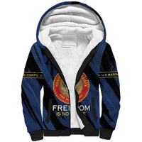 Personalized Proud to Honor Montford Point Marines Sherpa Hoodie Freedom Is Not Free - Blue - Wonder Print Shop