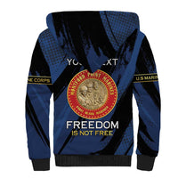 Personalized Proud to Honor Montford Point Marines Sherpa Hoodie Freedom Is Not Free - Blue - Wonder Print Shop