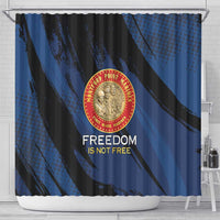 Proud to Honor Montford Point Marines Shower Curtain Freedom Is Not Free - Blue - Wonder Print Shop