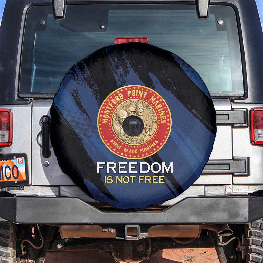 Proud to Honor Montford Point Marines Spare Tire Cover Freedom Is Not Free - Blue - Wonder Print Shop