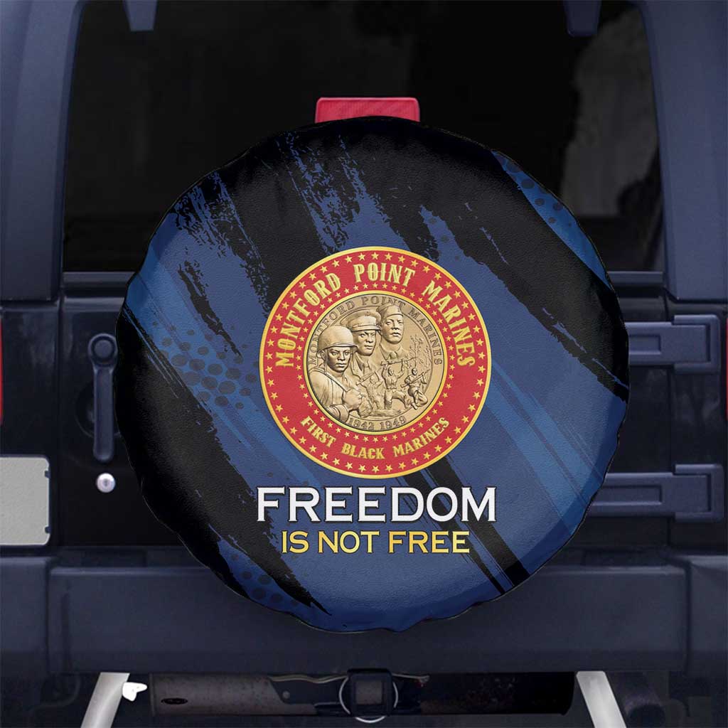 Proud to Honor Montford Point Marines Spare Tire Cover Freedom Is Not Free - Blue - Wonder Print Shop