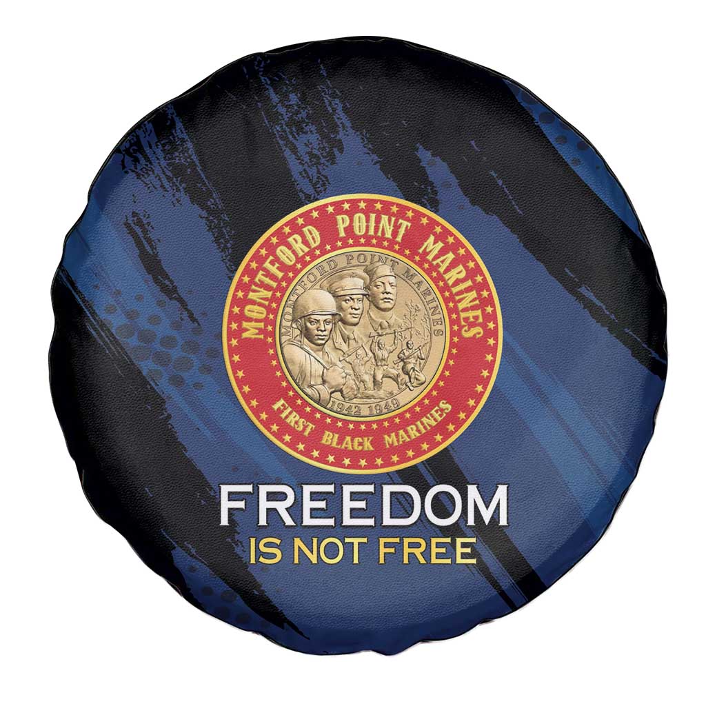 Proud to Honor Montford Point Marines Spare Tire Cover Freedom Is Not Free - Blue - Wonder Print Shop