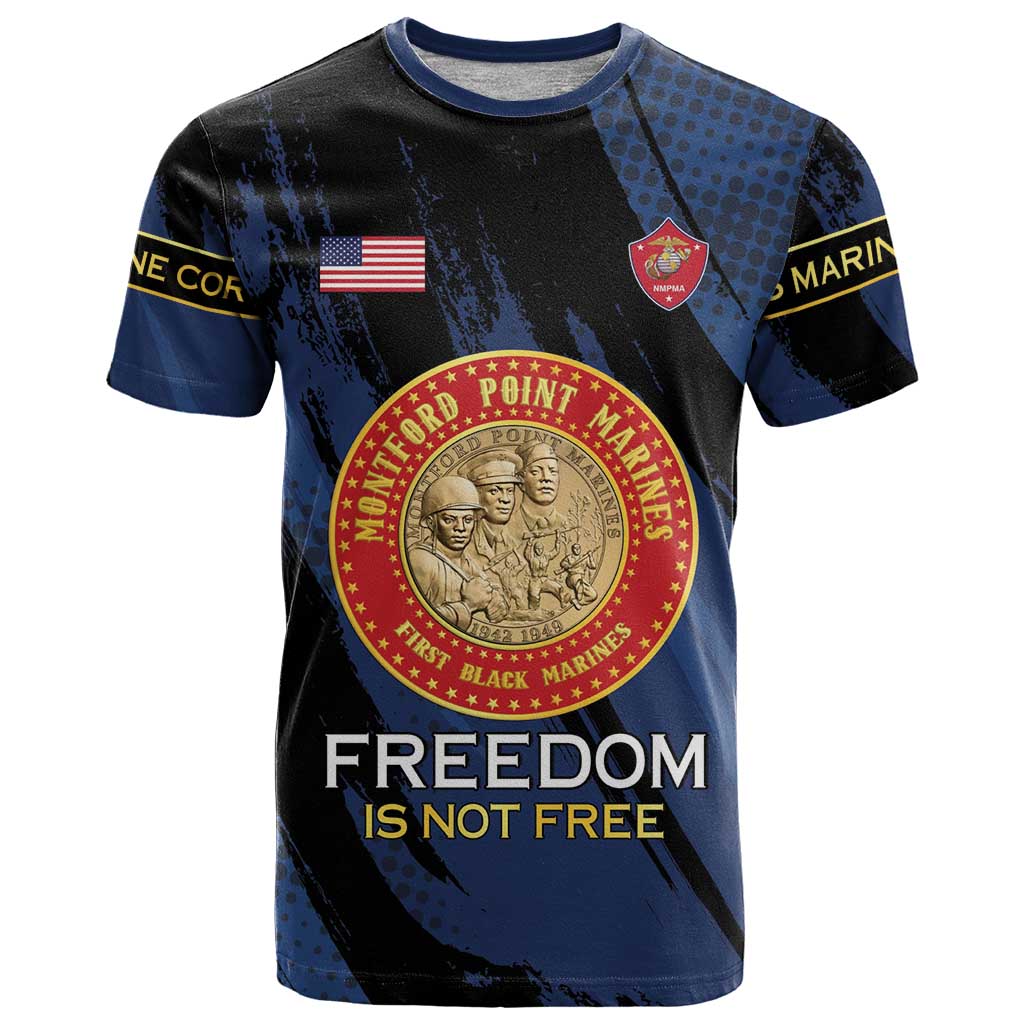 Personalized Proud to Honor Montford Point Marines T Shirt Freedom Is Not Free - Blue - Wonder Print Shop