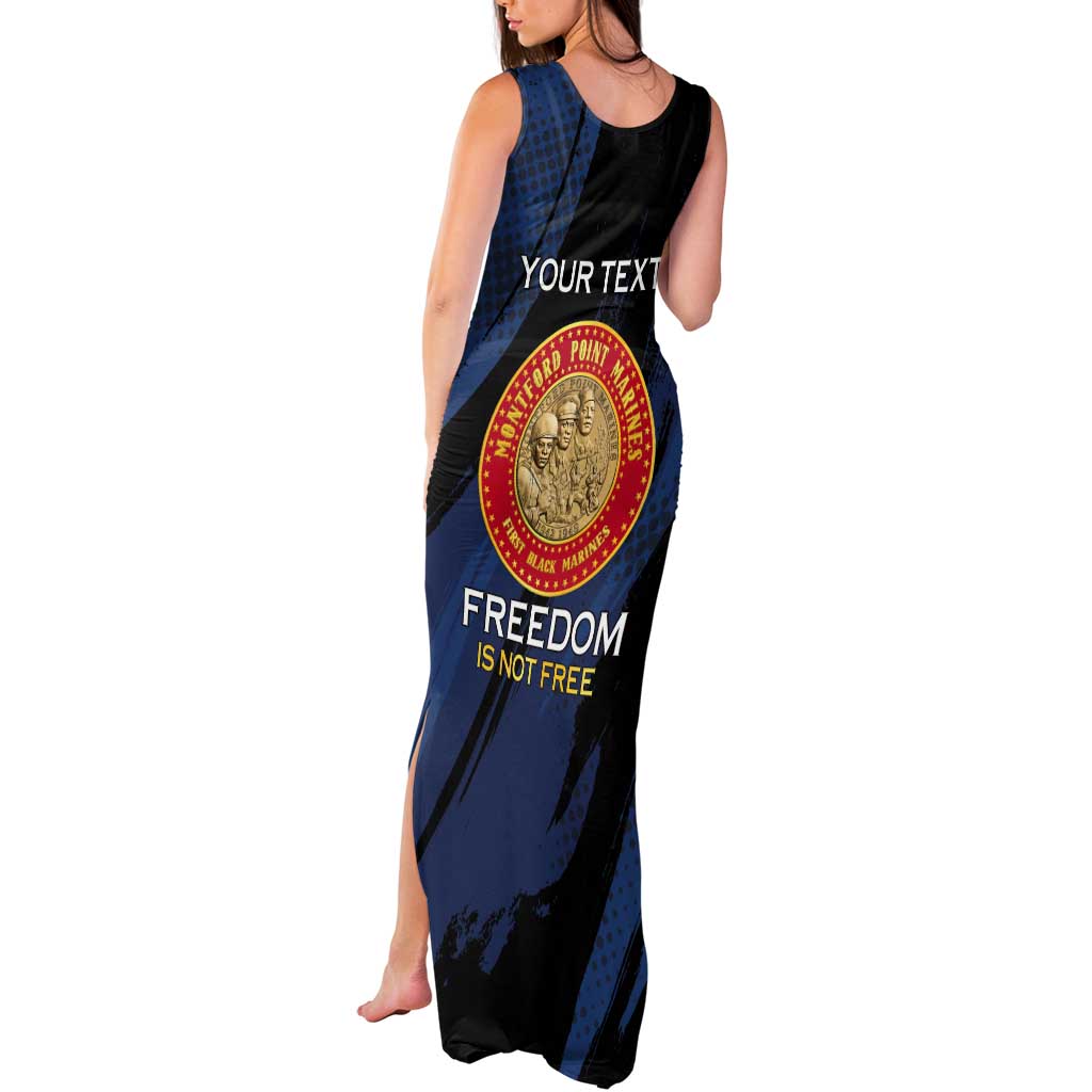 Personalized Proud to Honor Montford Point Marines Tank Maxi Dress Freedom Is Not Free - Blue - Wonder Print Shop