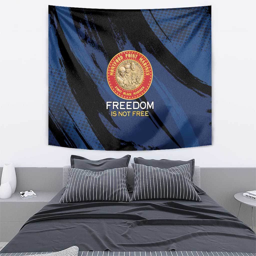 Proud to Honor Montford Point Marines Tapestry Freedom Is Not Free - Blue - Wonder Print Shop