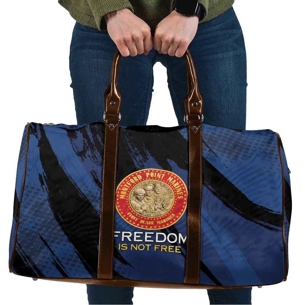 Proud to Honor Montford Point Marines Travel Bag Freedom Is Not Free - Blue - Wonder Print Shop