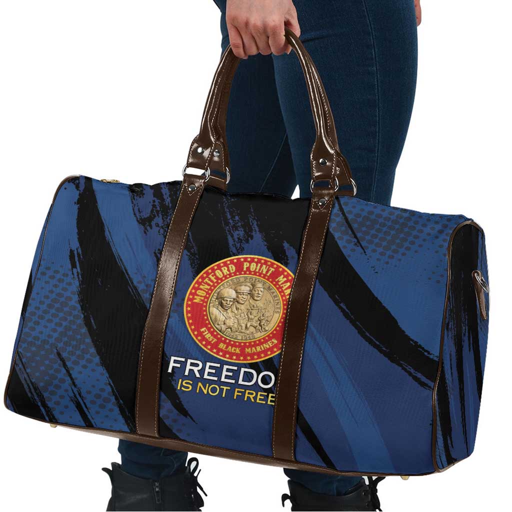 Proud to Honor Montford Point Marines Travel Bag Freedom Is Not Free - Blue - Wonder Print Shop