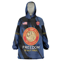 Personalized Proud to Honor Montford Point Marines Wearable Blanket Hoodie Freedom Is Not Free - Blue - Wonder Print Shop