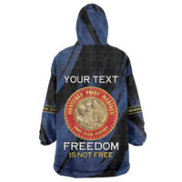 Personalized Proud to Honor Montford Point Marines Wearable Blanket Hoodie Freedom Is Not Free - Blue - Wonder Print Shop