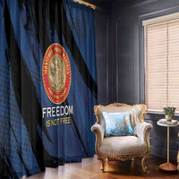 Proud to Honor Montford Point Marines Window Curtain Freedom Is Not Free - Blue - Wonder Print Shop