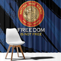 Proud to Honor Montford Point Marines Window Curtain Freedom Is Not Free - Blue - Wonder Print Shop