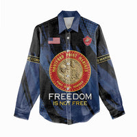 Personalized Proud to Honor Montford Point Marines Women Casual Shirt Freedom Is Not Free - Blue - Wonder Print Shop