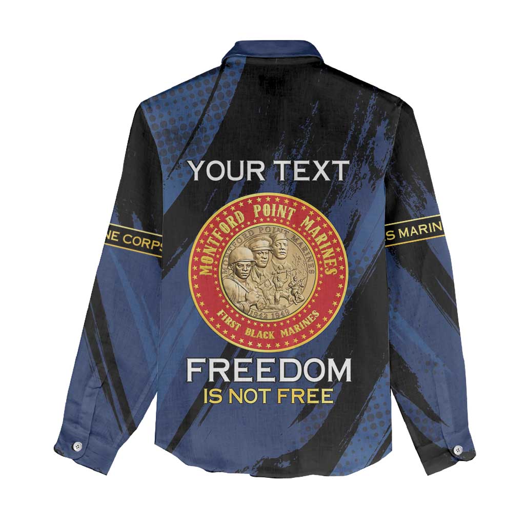 Personalized Proud to Honor Montford Point Marines Women Casual Shirt Freedom Is Not Free - Blue - Wonder Print Shop