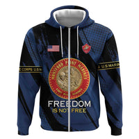 Personalized Proud to Honor Montford Point Marines Zip Hoodie Freedom Is Not Free - Blue - Wonder Print Shop