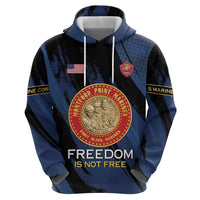 Personalized Proud to Honor Montford Point Marines Zip Hoodie Freedom Is Not Free - Blue - Wonder Print Shop