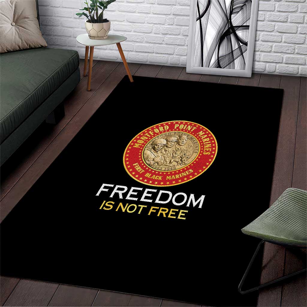 Proud to Honor Montford Point Marines Area Rug Freedom Is Not Free - Black - Wonder Print Shop