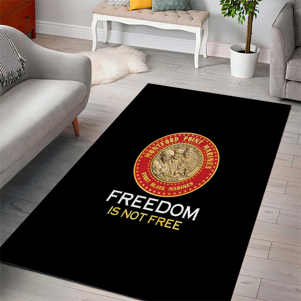 Proud to Honor Montford Point Marines Area Rug Freedom Is Not Free - Black - Wonder Print Shop