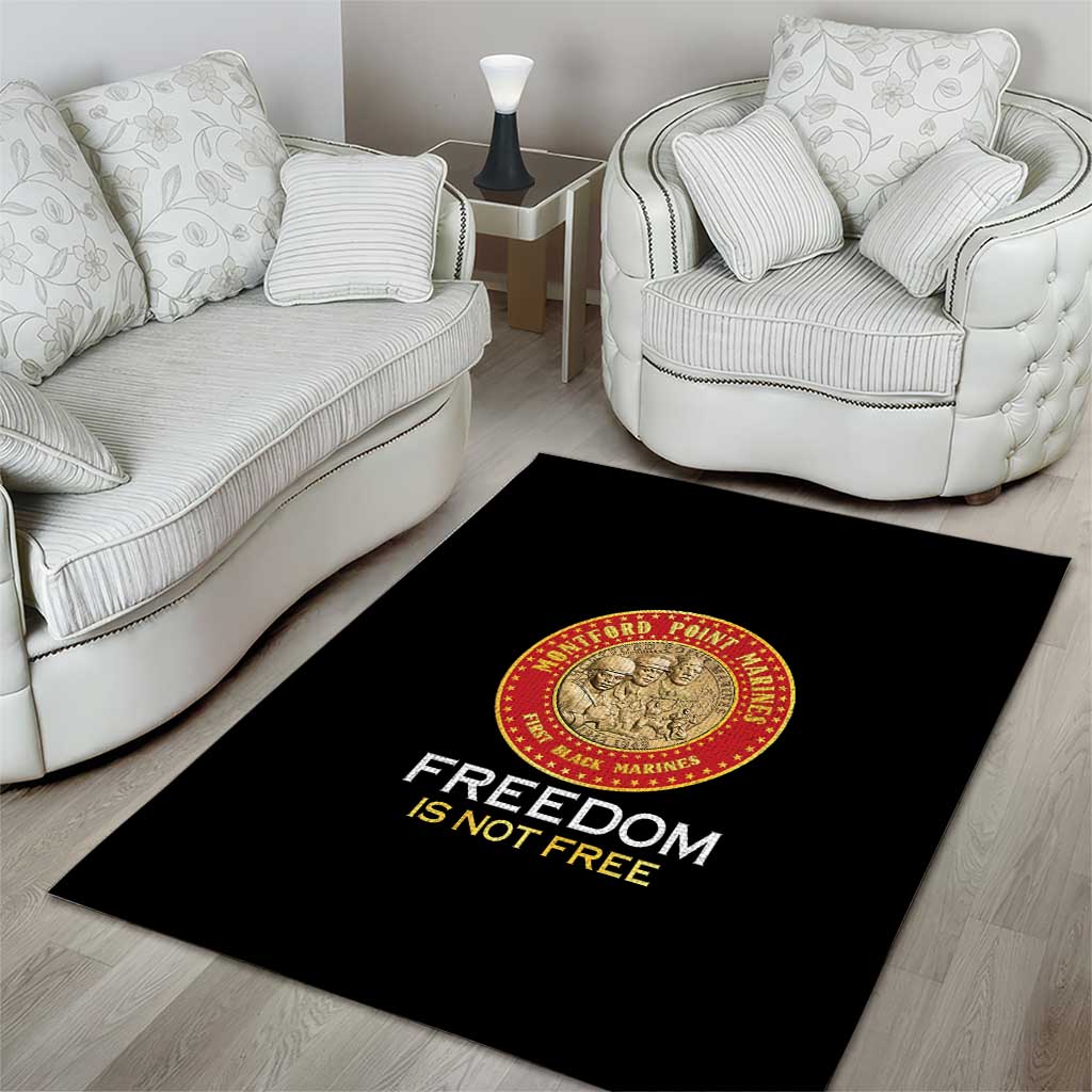Proud to Honor Montford Point Marines Area Rug Freedom Is Not Free - Black - Wonder Print Shop