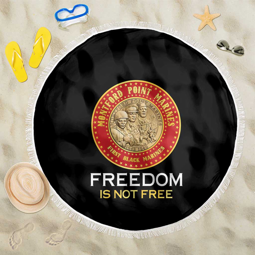 Proud to Honor Montford Point Marines Beach Blanket Freedom Is Not Free - Black - Wonder Print Shop