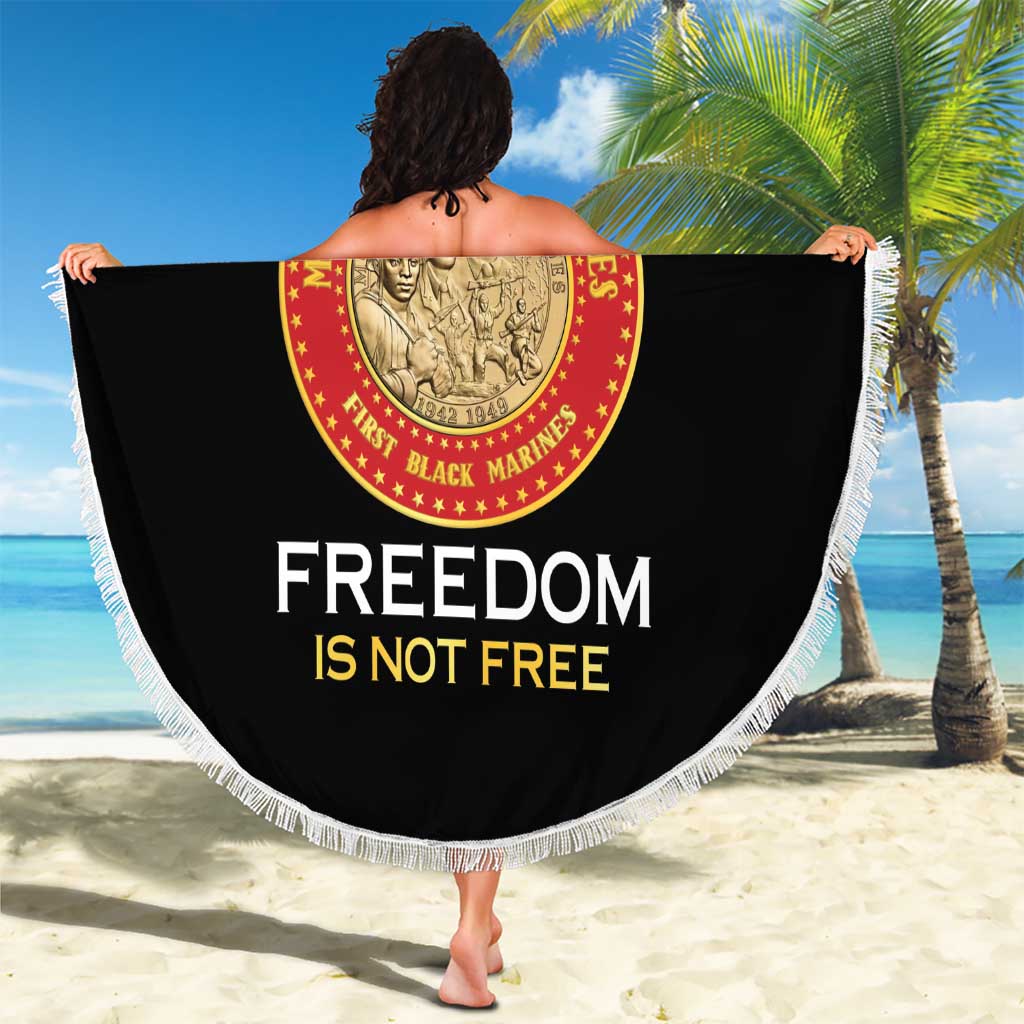 Proud to Honor Montford Point Marines Beach Blanket Freedom Is Not Free - Black - Wonder Print Shop