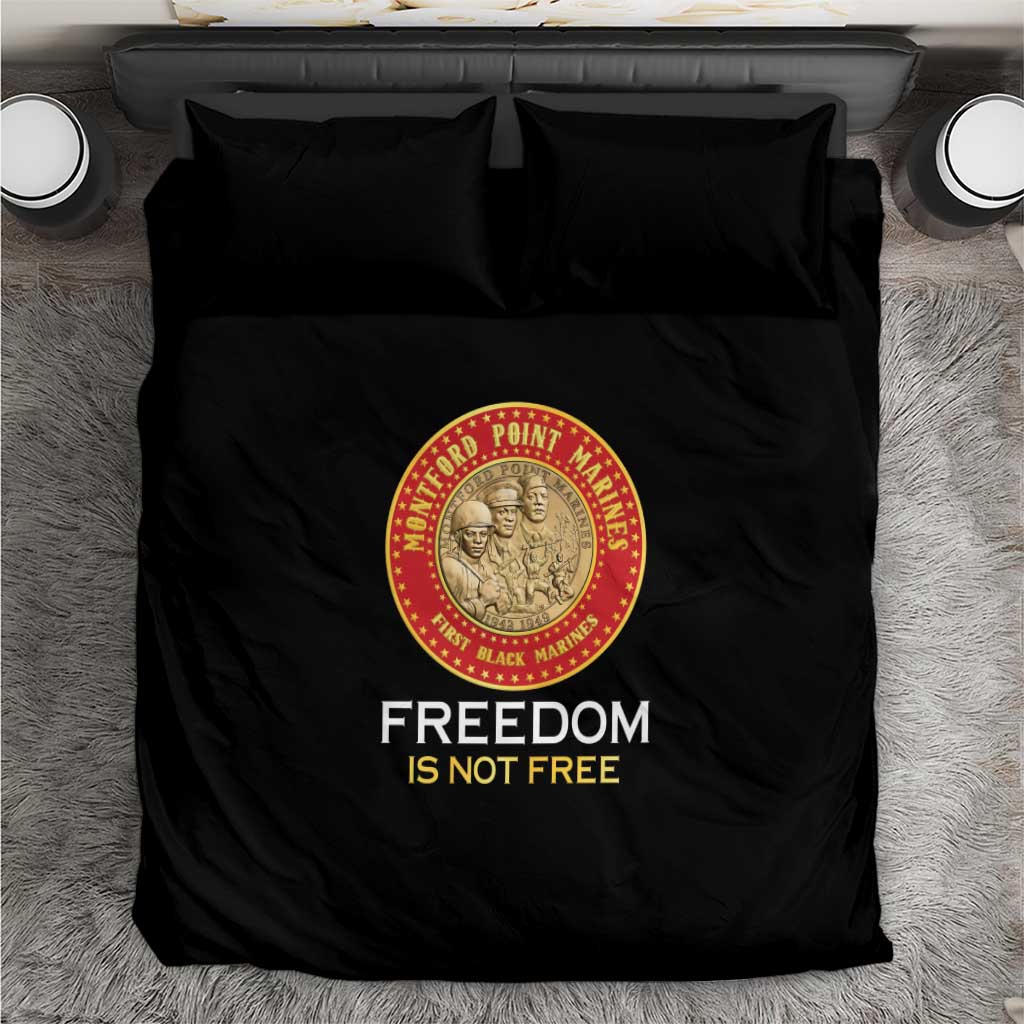 Proud to Honor Montford Point Marines Bedding Set Freedom Is Not Free - Black - Wonder Print Shop