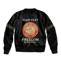 Personalized Proud to Honor Montford Point Marines Bomber Jacket Freedom Is Not Free - Black - Wonder Print Shop
