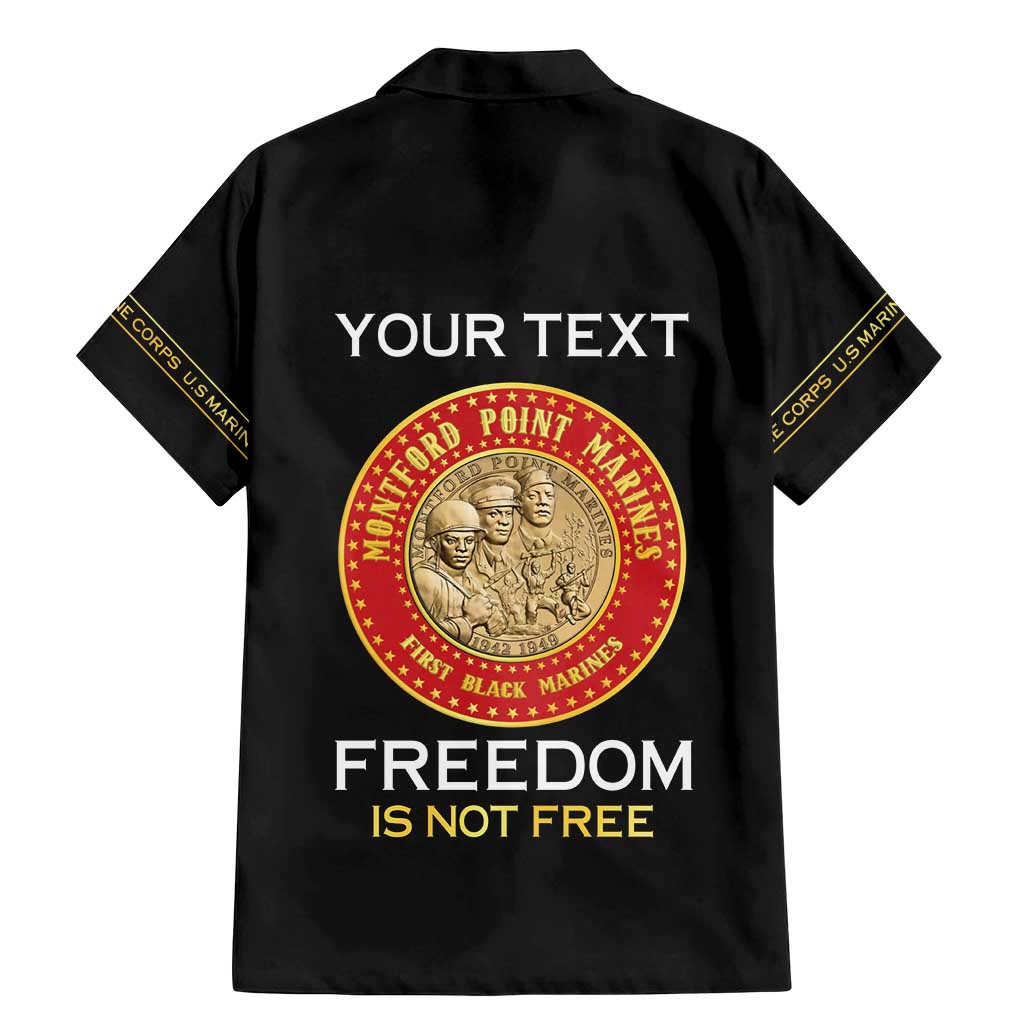 Personalized Proud to Honor Montford Point Marines Family Matching Mermaid Dress and Hawaiian Shirt Freedom Is Not Free - Black - Wonder Print Shop