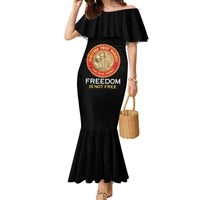 Personalized Proud to Honor Montford Point Marines Family Matching Mermaid Dress and Hawaiian Shirt Freedom Is Not Free - Black - Wonder Print Shop