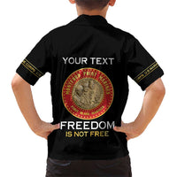 Personalized Proud to Honor Montford Point Marines Family Matching Short Sleeve Bodycon Dress and Hawaiian Shirt Freedom Is Not Free - Black - Wonder Print Shop