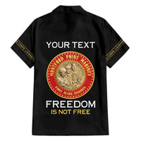 Personalized Proud to Honor Montford Point Marines Family Matching Short Sleeve Bodycon Dress and Hawaiian Shirt Freedom Is Not Free - Black - Wonder Print Shop