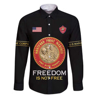 Personalized Proud to Honor Montford Point Marines Family Matching Short Sleeve Bodycon Dress and Hawaiian Shirt Freedom Is Not Free - Black - Wonder Print Shop