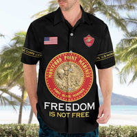 Personalized Proud to Honor Montford Point Marines Hawaiian Shirt Freedom Is Not Free - Black - Wonder Print Shop